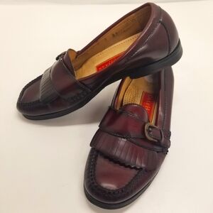 Cole Haan City Mens Size 8D  Cordovan Burgundy Leather Loafer Strap Pinch Buckle